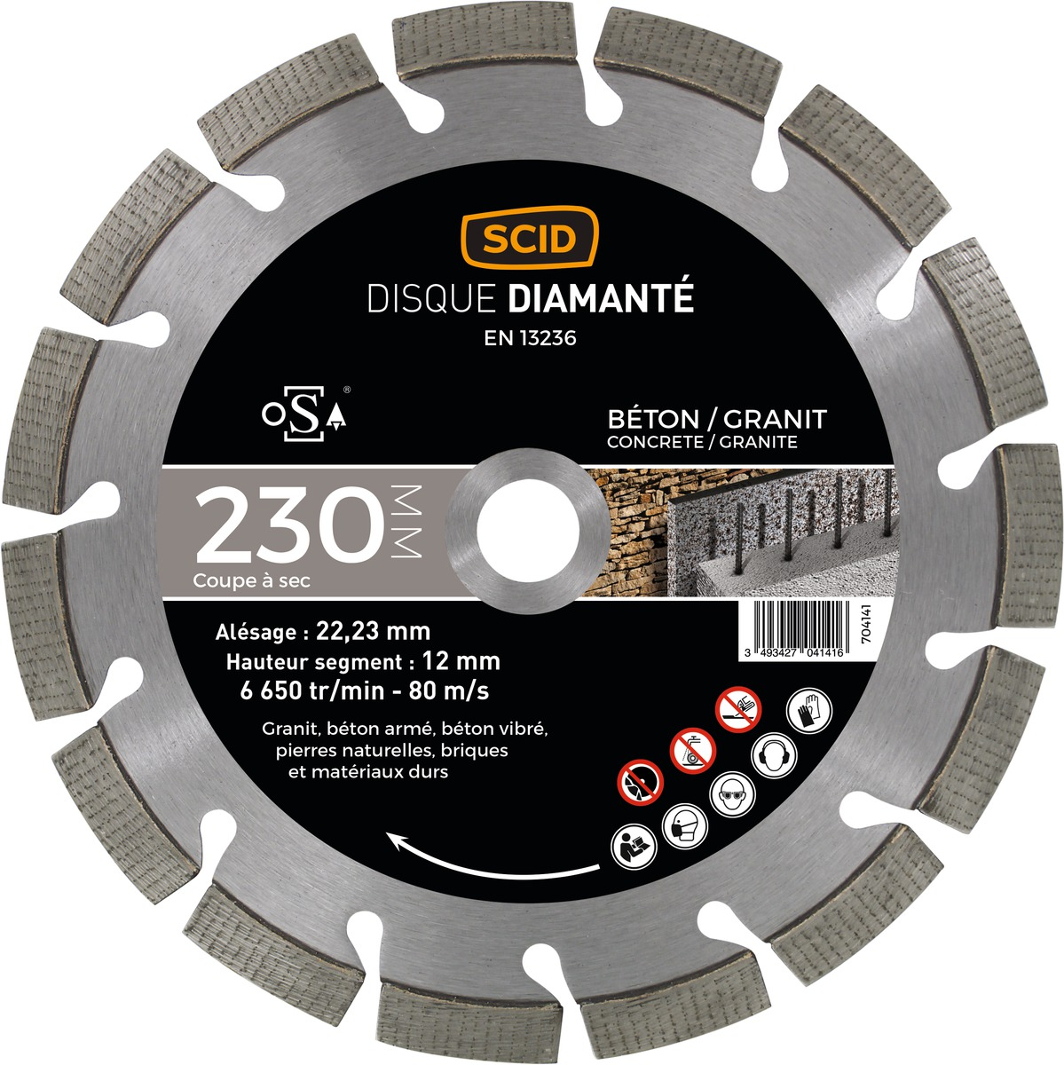 Disques diamantés béton granit SCID